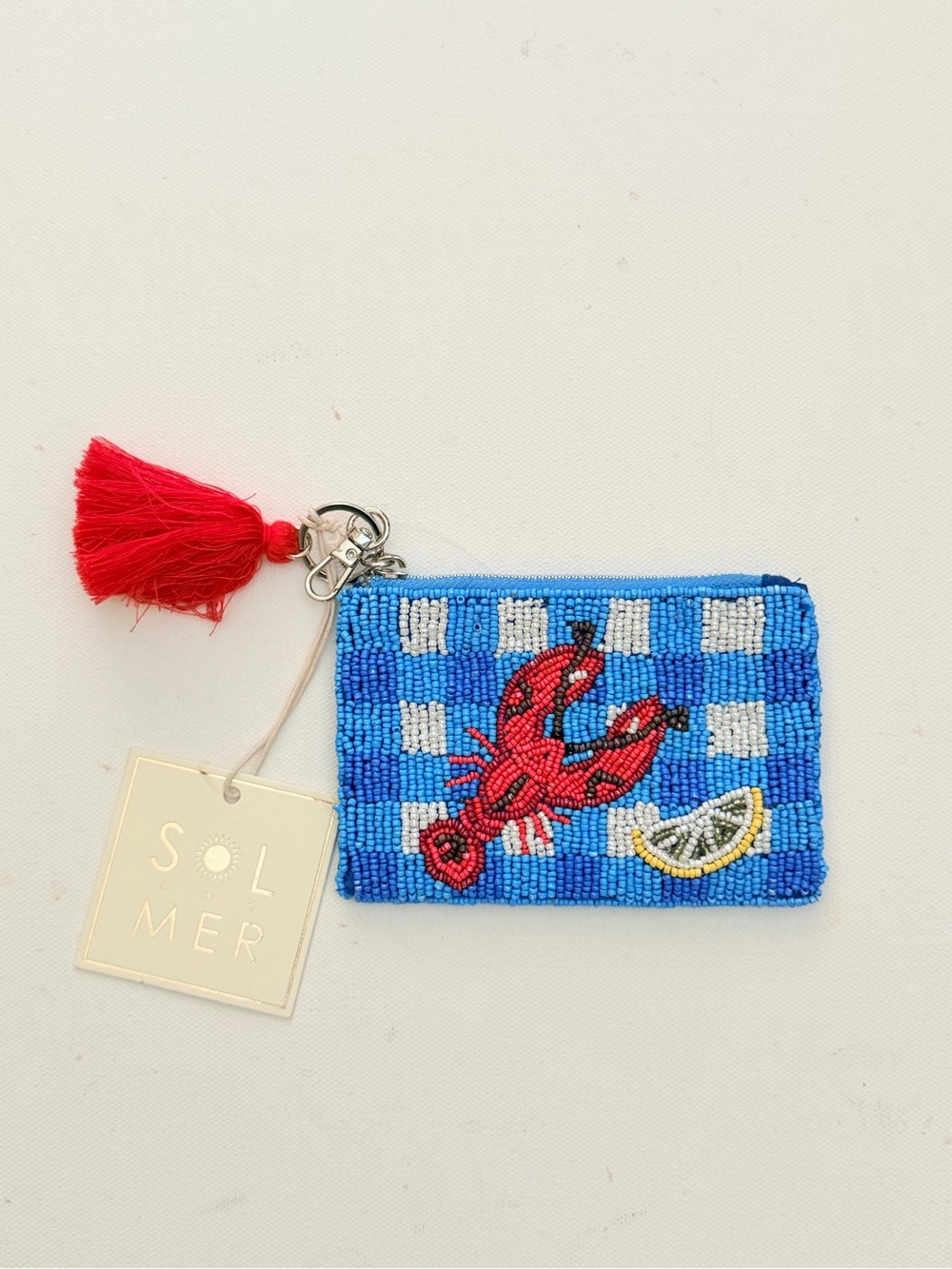 NWT Sol and Mer novelty lobster beaded coin purse